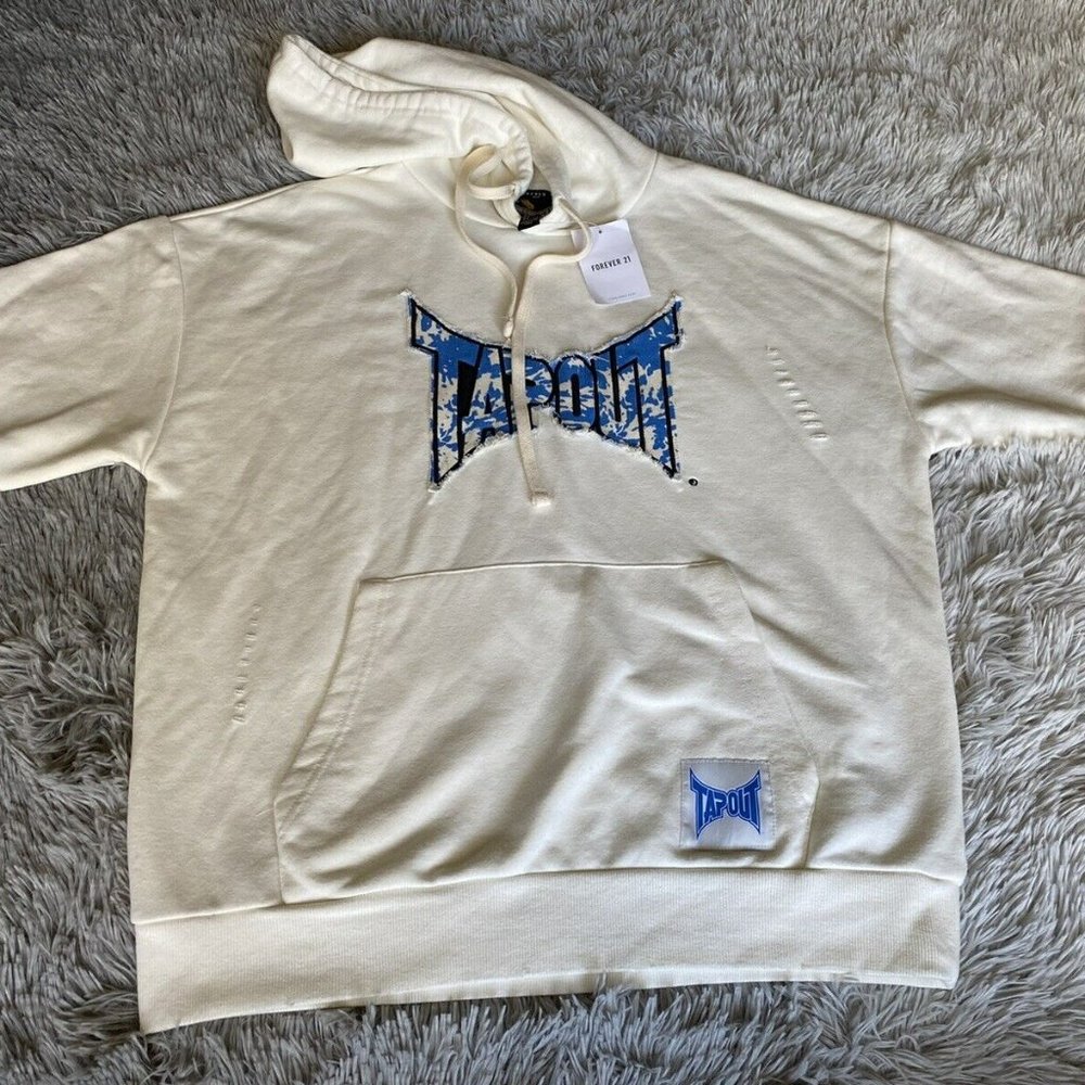 NWT TAPOUT x Forever 21 Short Sleeve Sweatshirt Mens Medium White Pullover